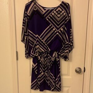 Jessica Simpson Purple and Black Geometric Dress